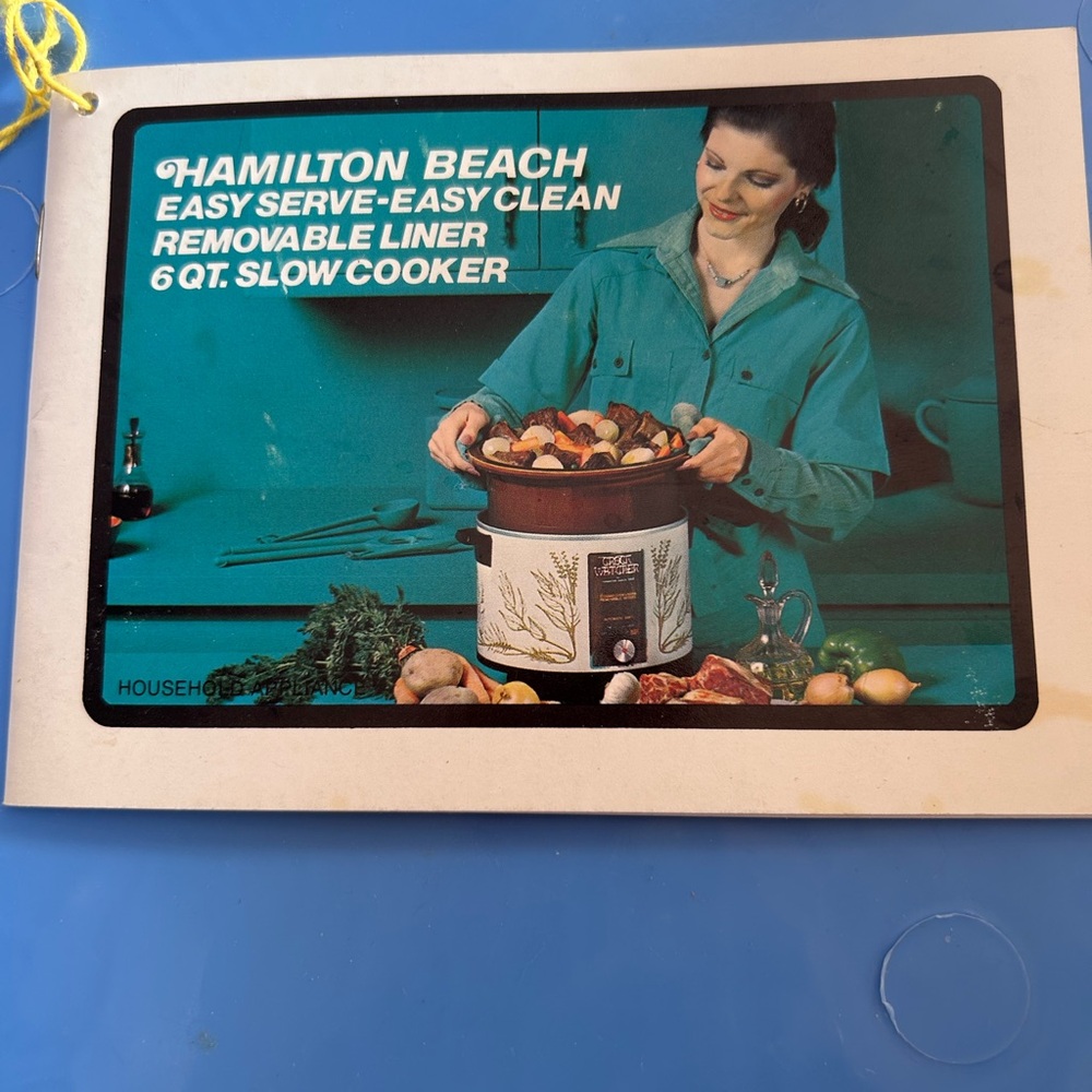 Vintage 70's Crock Watcher HamiltonBeach Slow Cooker Instruction Manual Recipes